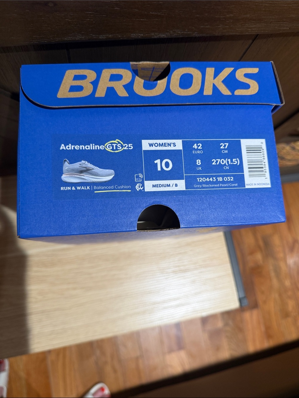 Brooks Adrenaline GTS 25 Women's Running Shoes - Gray & Blue Box